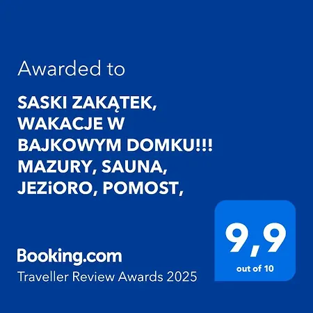 Saski Zakatek, W Bajkowym Domku!!! Mazury, Sauna, Jezioro, Pomost, Villa
